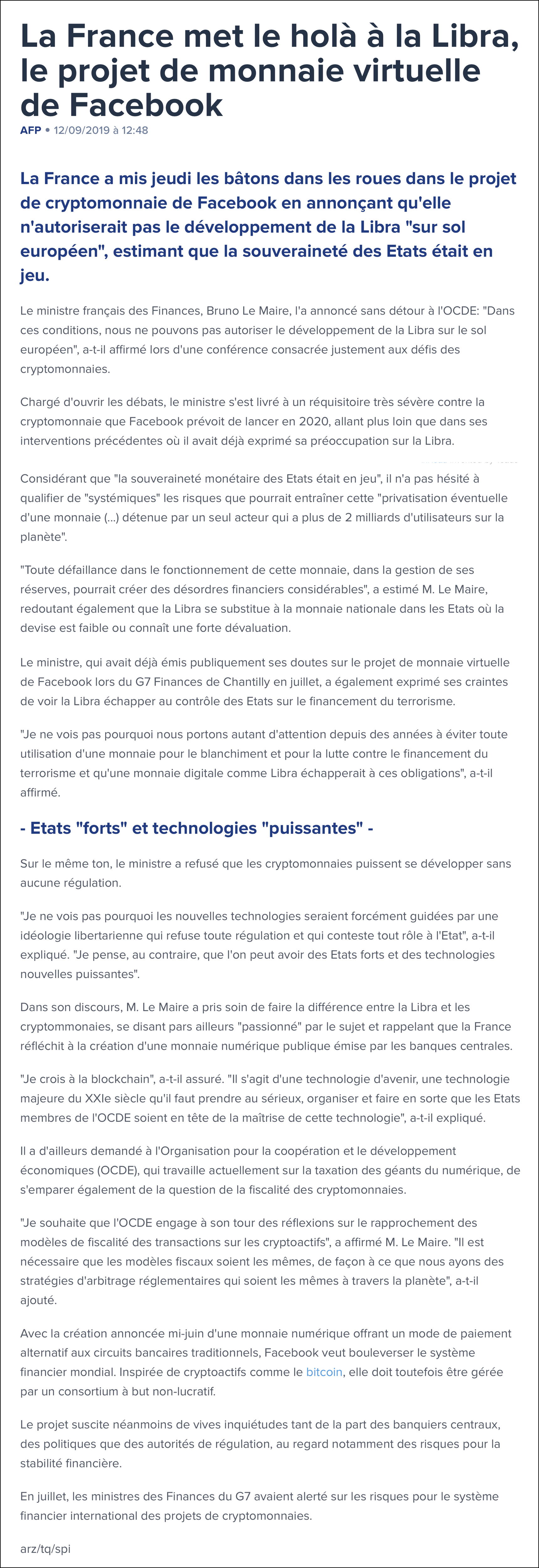 La France met le holà à la Libra, le projet de monnaie virtuelle de Facebook - Boursorama.jpg