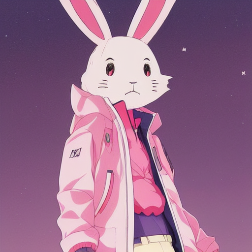 00009-1161431582-official artwork of an anime pink rabbit wearing a letterman jacket, by Krenz Cushart, detailed art, many stars in the night sky.png