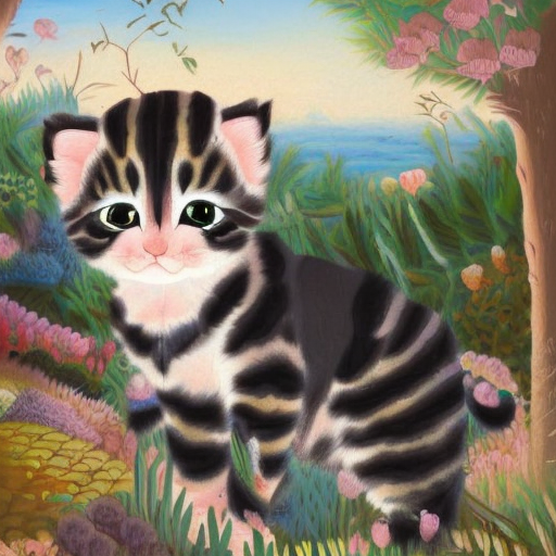 00391-3810189682-OIl Painting of (((one cute kitten))) in polycarte style  and studio ghibli style, digital art, oil brush, highly detailed, high.png