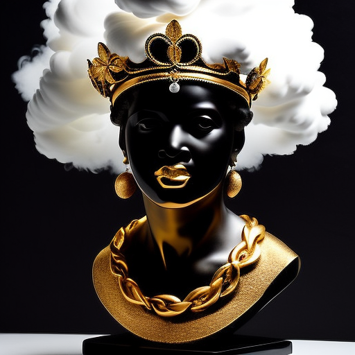 17376-752122096-Bust, 1blackgirl, black_marble, black_marble_sculpture, (gold and black_1.2), (gold_lips_1.2), (translucent white smoke cloud on.png